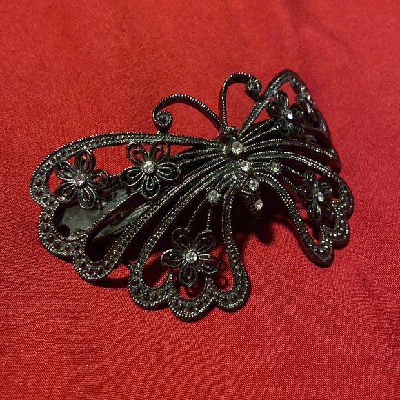 Vintage 925 Silver Butterfly Hair Clip - Picture 4 of 11